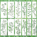 12pcs Leaf Vine Stencils, Leaves & Flower Stencil Reusable Floral Stencil by Unknown