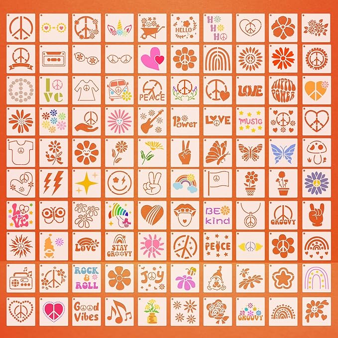 Fainne 100 Pcs 2 Inch Stencils Small Stencils by Fainne
