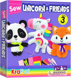 KRAFUN Unicorn, Panda & Fox Sewing Kit by FunCreativeArtsCraftKits