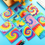 Tenceur 50 Pcs Mini Tie Dye Notepads Pastel Notebooks Small Multicolor Style - Image 3