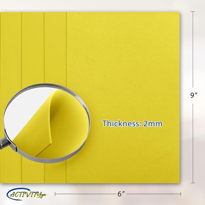 Yellow EVA Foam Sheets, 6 x 9 Inch, 2mm Thick – Foam Paper - Image 2