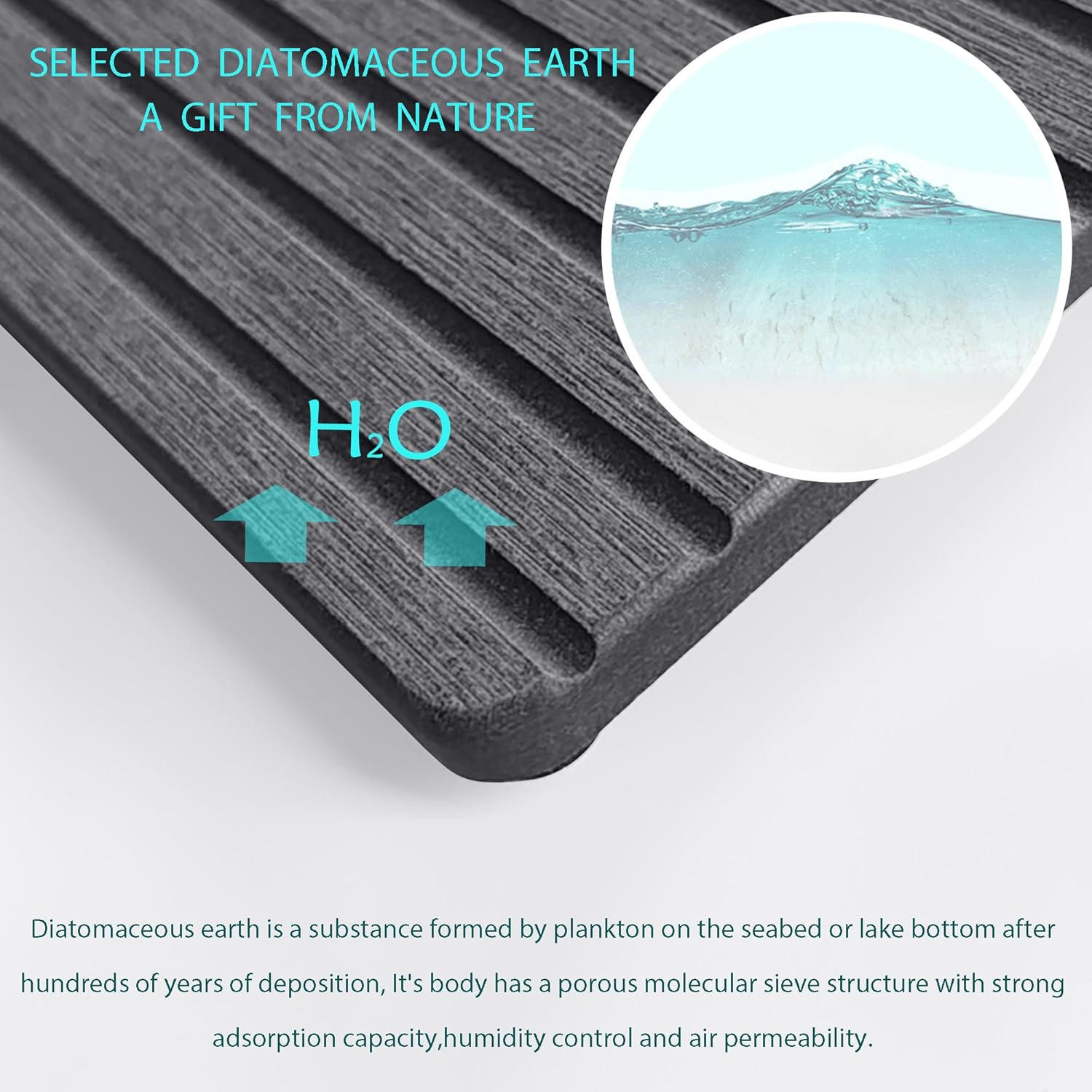 Set of 4 Water Absorbent Diatomite Coasters, Diatomaceous Earth Kitchen Soap Dish, Bathroom Trays, Water Absorbing Stone Used for Hand Soaps & Plants & Toiletries in The Modern Home