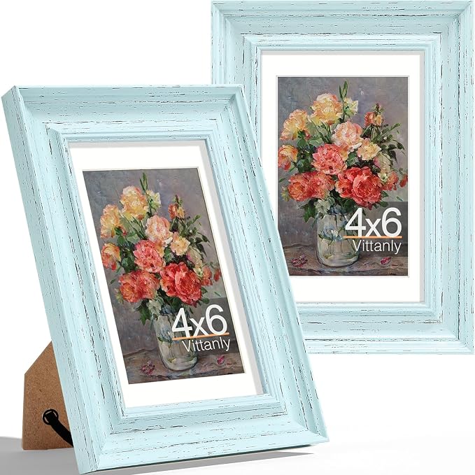 Vittanly 4x6 Picture Frames Set of 2, Ornate Vintage Photo Frame by Vittanly