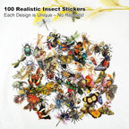 100PCS Insect Specimen PET Stickers – Bug-Themed Waterproof Decals Featuring - Image 2
