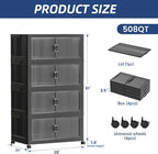 SAILUN 127Gal/508Qt Extra Large Stackable Storage Bins Folding Collapsible - Image 5