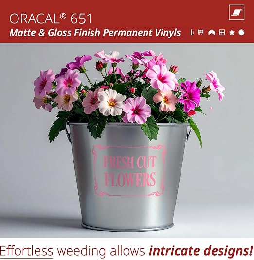 ORACAL 651 Matte Soft Pink Vinyl Durable Roll Easy to Weed Permanent Adhesive - Image 3