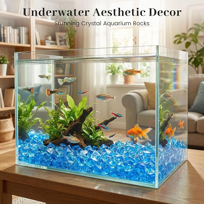 DOMESTAR Royal Blue Fake Ice Rocks, Fish Tanks Decor Table Scatter DIY Craft - Image 7
