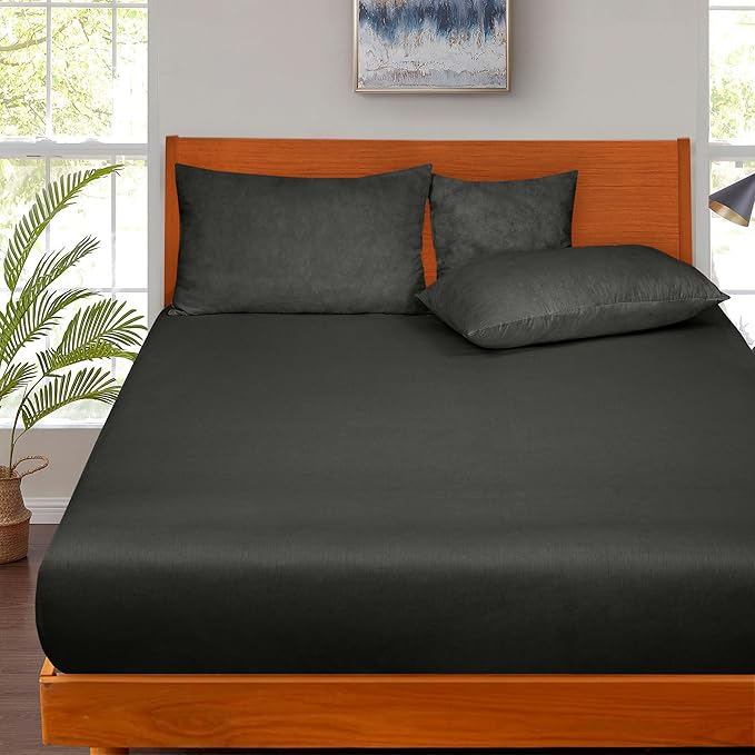 ROYALE LINENS 300 Thread Count 100% Long Staple Combed Cotton Fitted Sheet Full - Image 5