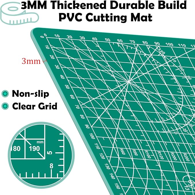 A5 Cutting Mat, 8in x 6in Small Self Healing Sewing Mat Rotary Cutting Mat - Image 4
