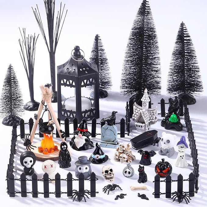 DIYDEC 54pcs Halloween Mini Resin Figures, Tiny Figurines to Hide Toys Little - Image 2