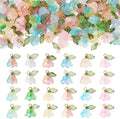 FASHEWELRY 72Pcs Mixed Color Glass Flower Charms 13mm Colorful Blossoming by FASHEWELRY