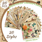 HunnmingRe 20 Pcs 10''x10'' Vintage Butterfly Quilting Fabric Square Retro - Image 3