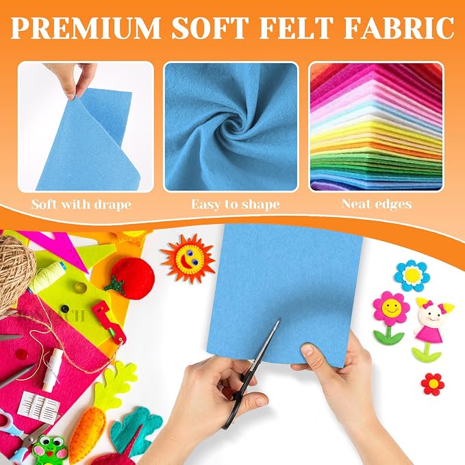 IONTACH 9" X 12" Soft Felt Sheets 1.6mm Thick | Felt Fabric - Image 4
