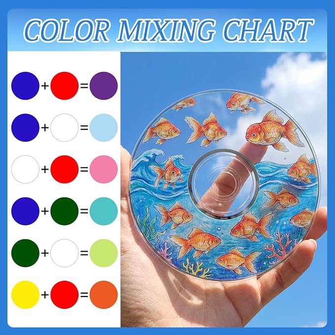 Sabary 29 Pcs DIY CD Painting Kit Painting Gift Include 24 Pcs 4.72'' Blank Cds - Image 5