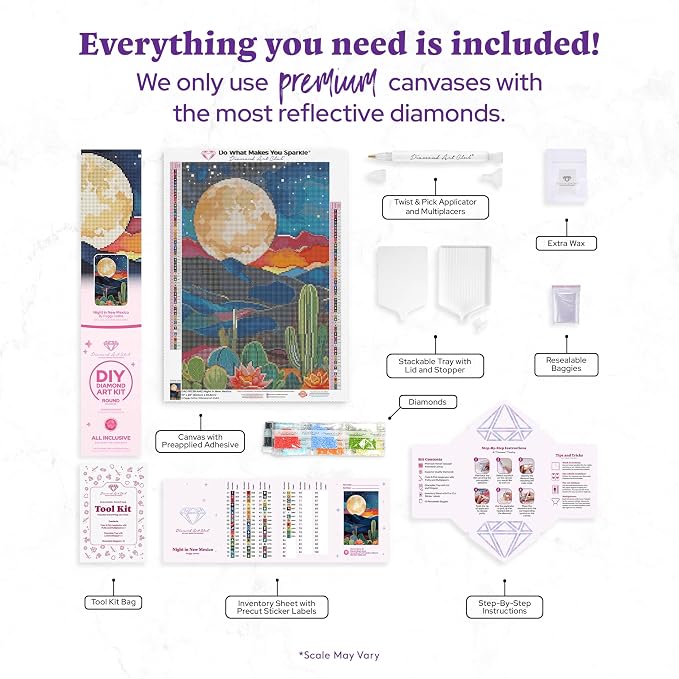 DIAMOND ART CLUB Night in New Mexico Diamond Painting Kit, Fun DIY Crafts - Image 3