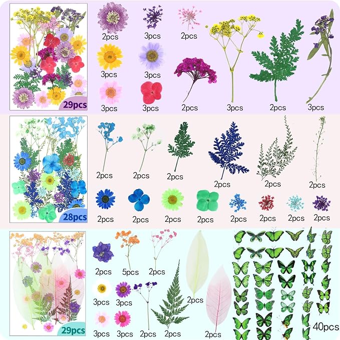 210 Pcs Dried Pressed Flowers for Resin, Dried Pressed Flowers for Crafts - Image 2