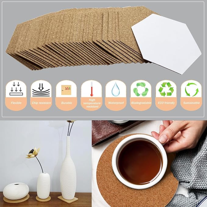 Self-Adhesive Mini Cork Tiles Mat - Image 5