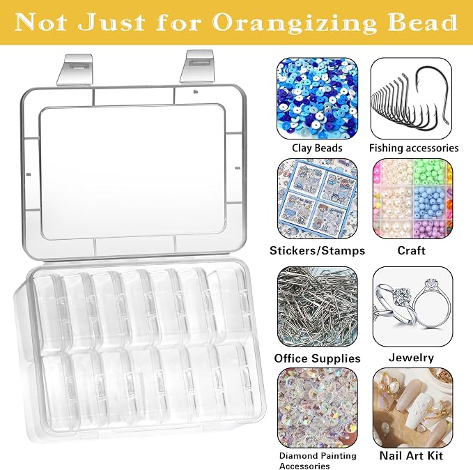 Mathtoxyz Small Bead Organizers, 30 Pieces Plastic Storage Cases Mini Clear - Image 4
