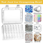 Mathtoxyz Small Bead Organizers, 14 Pieces Plastic Storage Cases Mini Clear - Image 5
