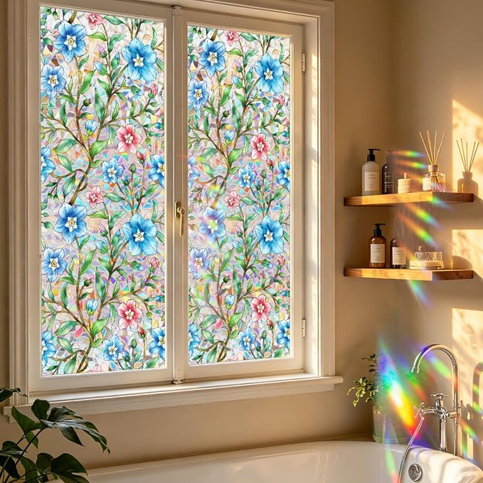 Vine Flower Window Privacy Film Stained Glass, Decorative Window Cling - Image 9