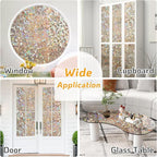 LUTE Rainbow Window Privacy Film, Stained Cling, 17.5" x 78.7" | 3D Decorative - Image 5