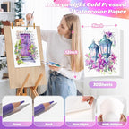 Watercolor Paper Bulk, Loose Drawing Paper | 30 Sheets Cold Press Artist Sketch - Image 2