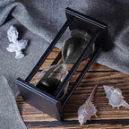 BELLAWARE Hourglass Timer with Black Sand, 60 Minute Wooden Sand Timer | - Image 3