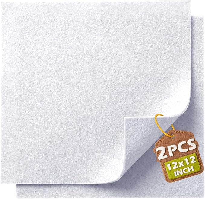 White Soft Felt Sheets for Crafts, 1.6mm Thick, Handmade Crafts, DIY Projects by Grainear