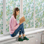 Retro Flowers Window Privacy Film, Magnolia Stained Glass Decorative Window Film - Image 6