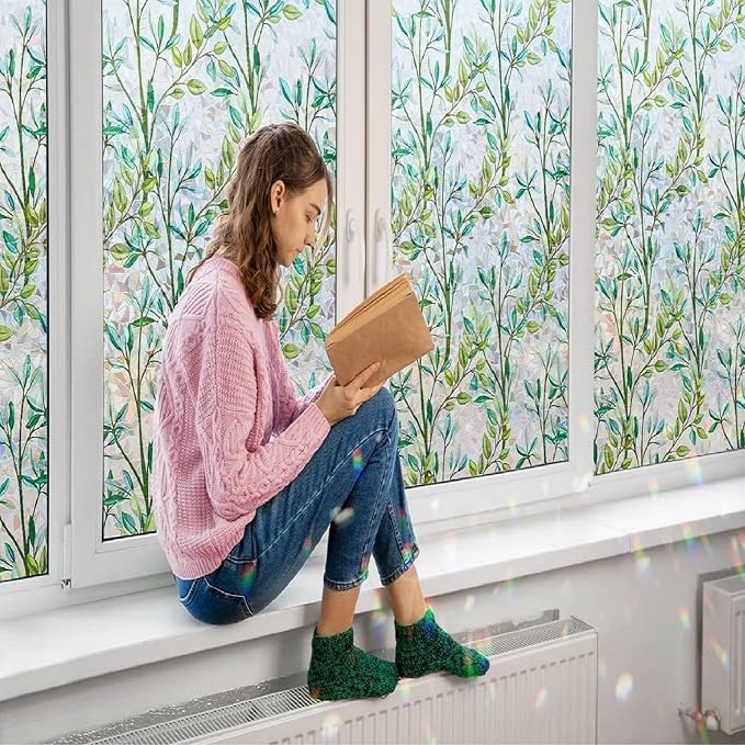 Retro Flowers Window Privacy Film, Magnolia Stained Glass Decorative Window Film - Image 6