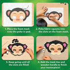 Skillmatics Poke-in Art – Animal Masks, Mess-Free DIY Wood Craft Kit | Fun - Image 6