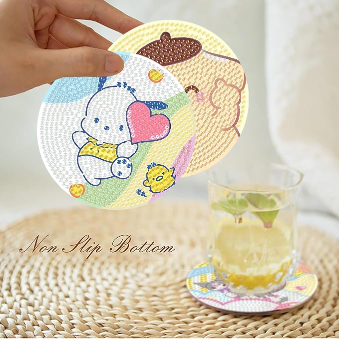 8Pcs Diamond Art Painting Coasters - Image 3