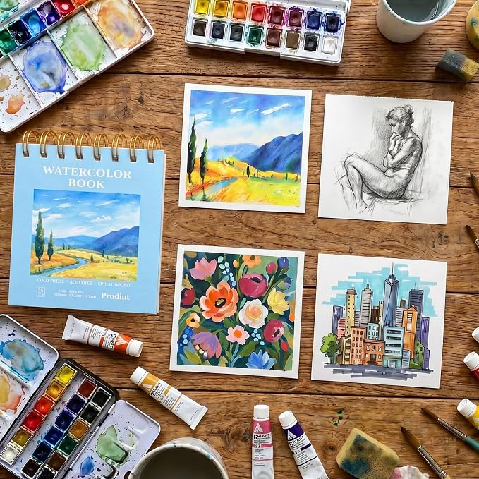 35 Sheets Watercolor Paper Pad 4x4 Inch, 140 lb/300 GSM Cold Press Water Color - Image 6