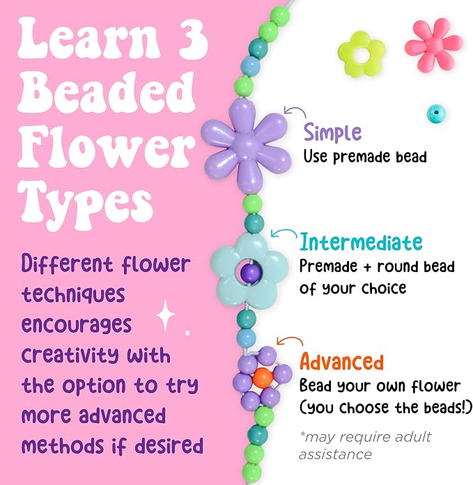 Creativity for Kids Beaded Flower Bracelet Making Kit | DIY Jewelry Craft Kit | - Image 4