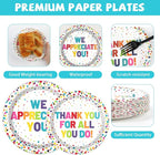 200pcs Thank You Plates Napkins We Appreciate You Paper Tableware Set Employee - Image 3