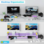 Spacrea Metal Desk Organizers and Accessories, Dual Monitor Stand Riser - Image 3