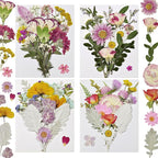 Dried Pressed Flowers Real Natural | Mixed Colors Flat Pressed Flowers by CONVELIFE