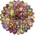 50PCS Transparent Stained Glass Stickers, Waterproof PET Cathedral Window Decals by Unknown