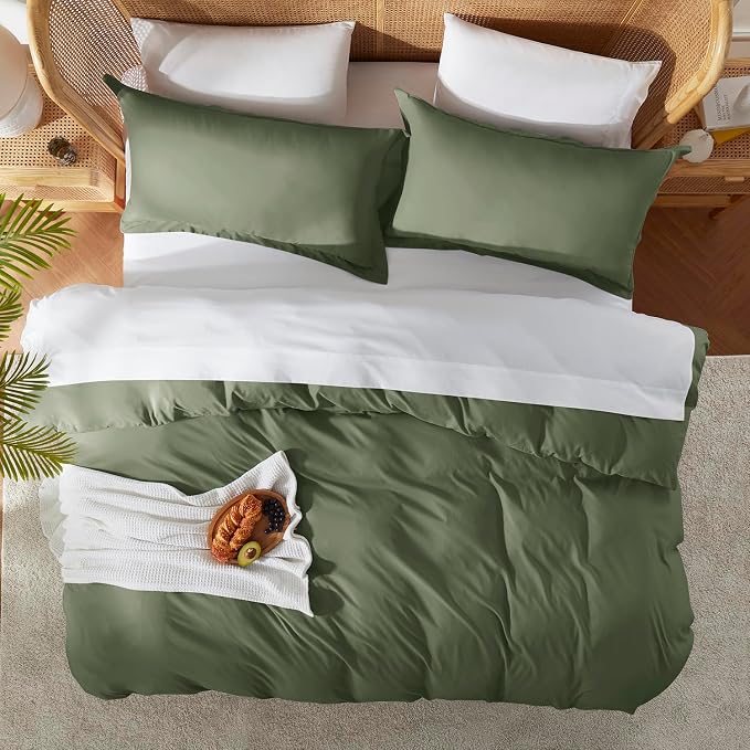 Nestl Olive Green Duvet Cover Full Size - Image 5