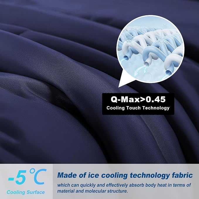 Cooling Comforter King Size, Double-Sided Cold Tech Fabric Quilted Bed - Image 2