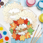 Unfinished Fall Wreaths Wood Crafts to Paint Set of 3, Unfinished Wood Cutouts - Image 6
