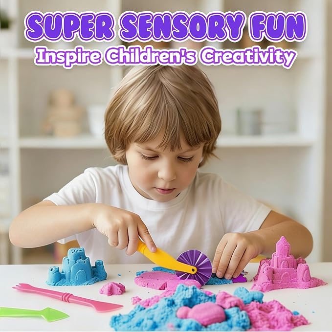 Carolart Sand and Dough Tools Set, 6 Color Cloud Sand Sensory Kit - Image 7