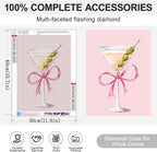 Pink Cocktail Diamond Art Kits for Adults, 5D DIY Coquette Diamond Painting - Image 6