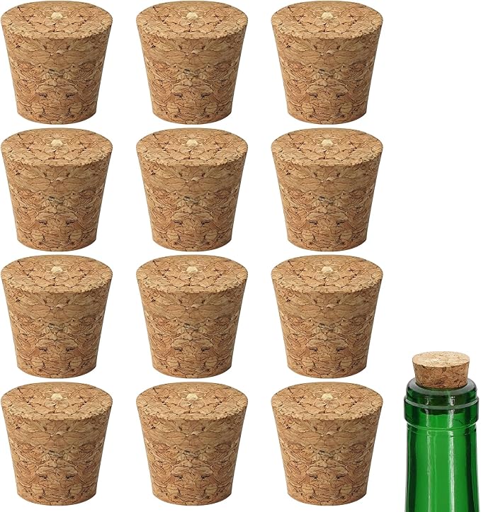 12Pcs Tapered Cork Plugs, 0.86 x 0.66 x 0.79 Inch Wooden Wine Bottle Cork by eispap