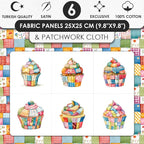 Patchwork Cupcake Fabric Panel – Single Continuous Cotton Satin Panel - Image 3