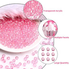 BONNY BOXX 2000pcs 4mm Acrylic Faceted Round Crystal Beads Transparent Pink - Image 2