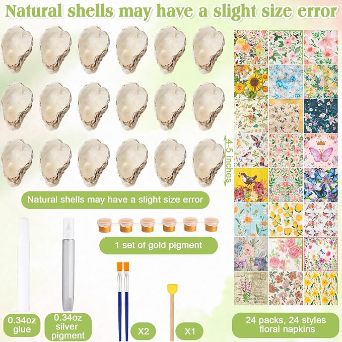 Crtiin 18 Set Oyster Shells Bulk - Image 2