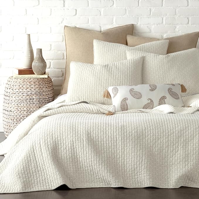 Levtex Home - Cross Stitch Quilt Set - 100% Cotton - King Quilt + 2 King Shams - Image 2