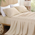 Queen Sheet Set 4 Pieces, Wrinkle Free, Oeko-Tex Certified Bedsheets，Cream by Dreava