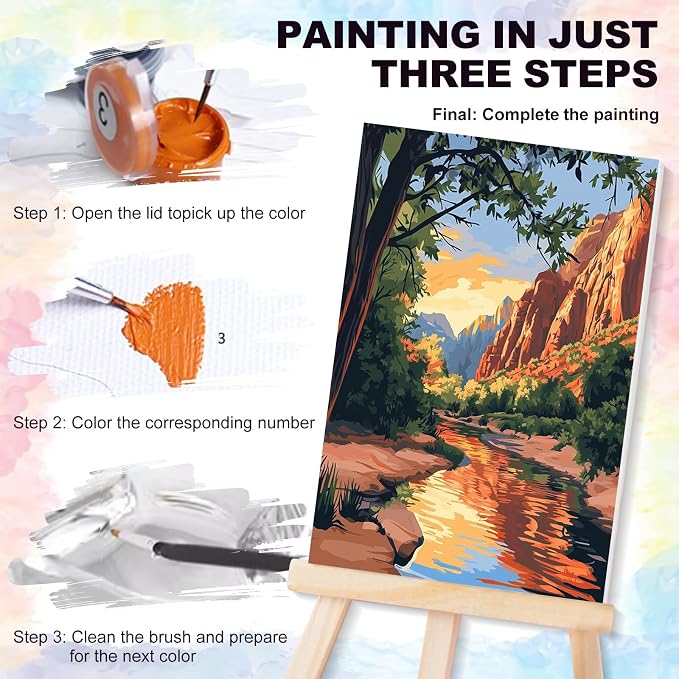 4 Pack Framed Paint by Numbers Kit - Image 7